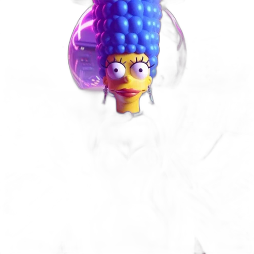 crown, creature, robot, hat, 3d render, vaporwave, concept art, cyberpunk transparent PNG cut-out