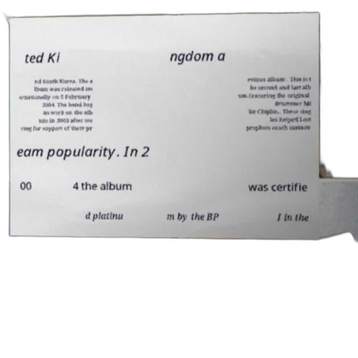 album, released, internationally, february, 2004, band, began, work transparent PNG cut-out