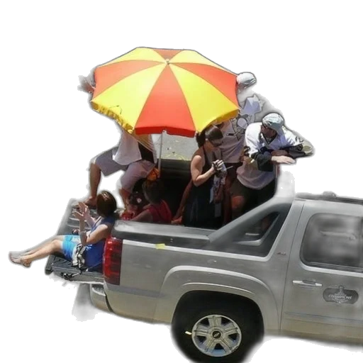 umbrella, car, 3d render, photorealistic transparent PNG cut-out