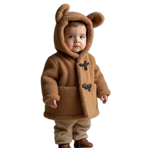 jacket, 3d render, toddler, coat transparent PNG cut-out