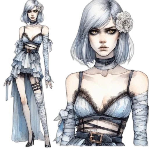 concept art, fantasy art, comic book art, watercolor, blue, monochrome, pastel, dark transparent PNG cut-out