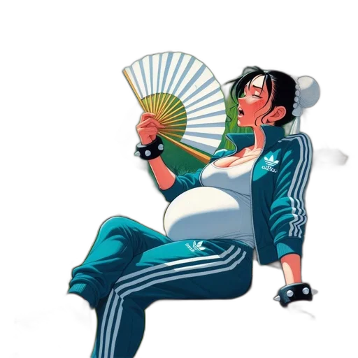 umbrella, concept art, vaporwave, pixel art, anime, green, blue, park transparent PNG cut-out