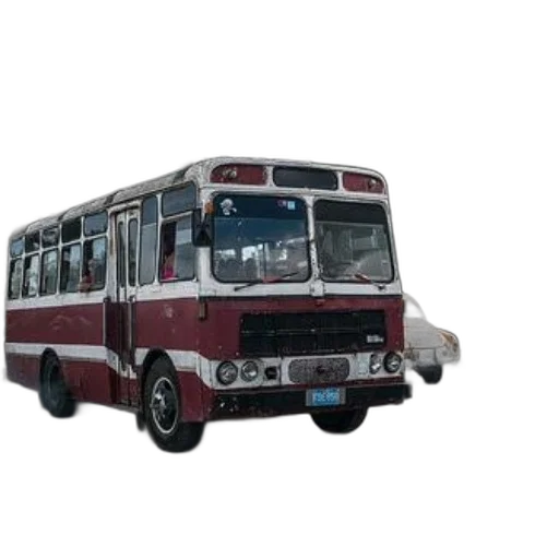 car, 3d render, photorealistic, concept art, old, red, white, bus transparent PNG cut-out