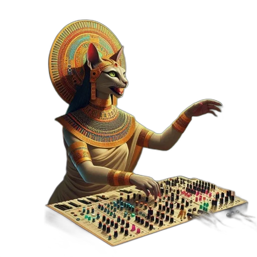 mask, jewelry, robot, concept art, fantasy art, 3d render, cat-like, figure transparent PNG cut-out