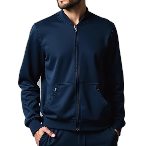 jacket, staff, face, 3d render, photorealistic, blue, mens, navy transparent PNG cut-out