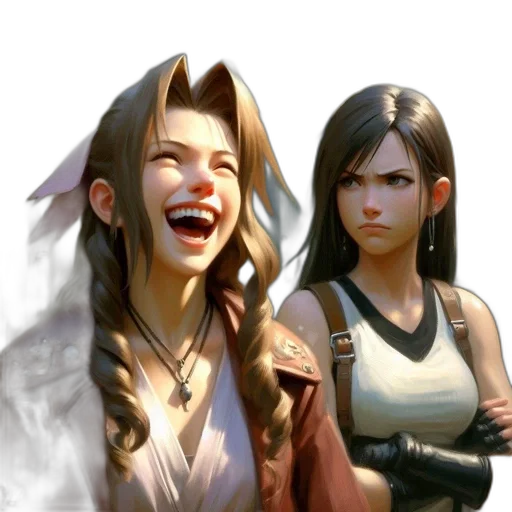face, concept art, fantasy art, photorealistic, comic book art, two, female, characters transparent PNG cut-out