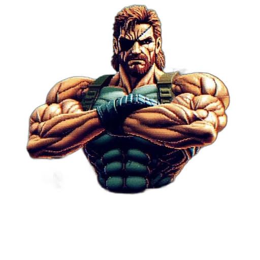 comic book art, concept art, pixel art, cartoon, rugged, bearded, man, tactical transparent PNG cut-out