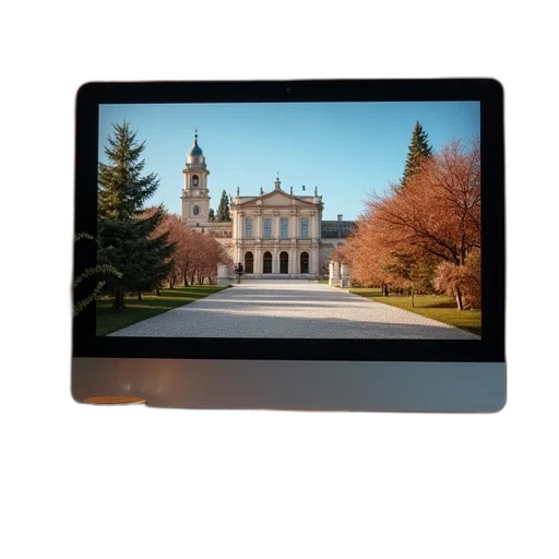 building, 3d render, photorealistic, computer, screen, desktop, monitor, displaying transparent PNG cut-out
