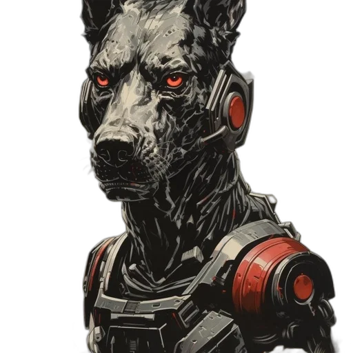 robot, mask, staff, face, concept art, comic book art, cyberpunk, fantasy art transparent PNG cut-out