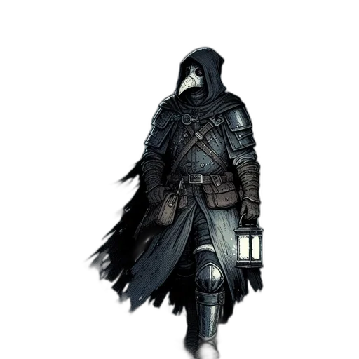 staff, mask, sword, jacket, concept art, fantasy art, pixel art, comic book art transparent PNG cut-out
