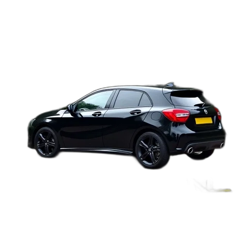car, black, hatchback, parked, driveway, brick, pattern, has transparent PNG cut-out