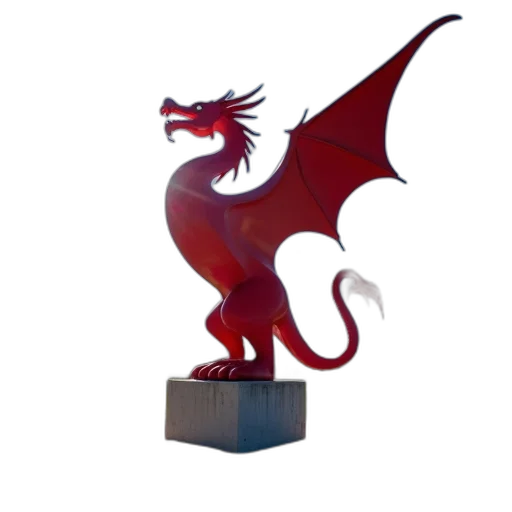 dragon, 3d render, concept art, fantasy art, photorealistic, large, red, abstract transparent PNG cut-out