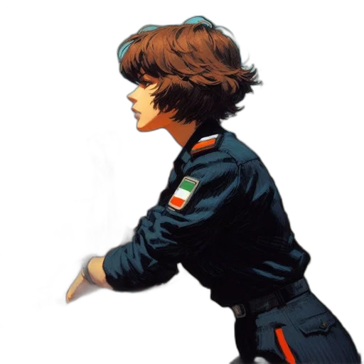 jacket, staff, hair, face, concept art, pixel art, photorealistic, comic book art transparent PNG cut-out