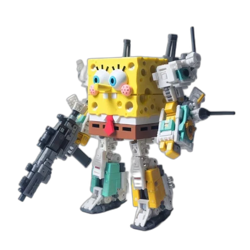 robot, weapon, 3d render, concept art, pixel art, creative, toy, model transparent PNG cut-out