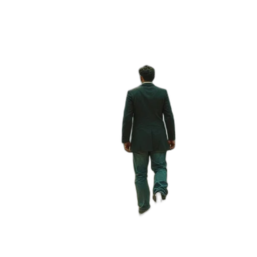 jacket, staff, robot, 3d render, pixel art, concept art, photorealistic, green transparent PNG cut-out