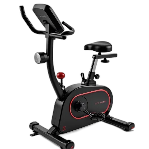 stationary, exercise, bike, black, seat, handlebars, digital, display transparent PNG cut-out