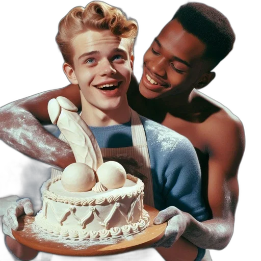 vaporwave, underwater, fire, two, men, one, blonde, hair transparent PNG cut-out