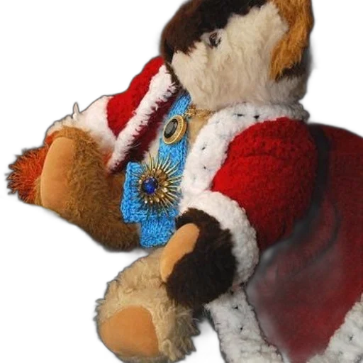 staff, crown, jewelry, stuffed, animal, dressed, red, white transparent PNG cut-out