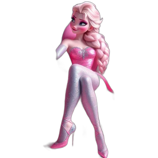 dress, creature, hair, concept art, cartoon, 3d render, fantasy art, pastel transparent PNG cut-out