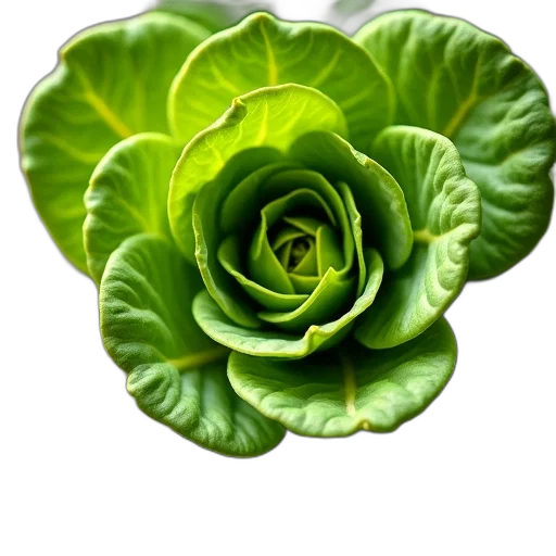 flower, crown, food, face, photorealistic, 3d render, green, close-up transparent PNG cut-out