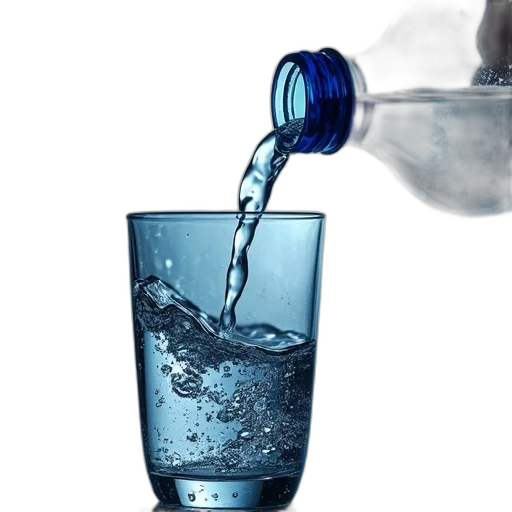 bottle, weapon, food, face, photorealistic, 3d render, blue, close-up transparent PNG cut-out