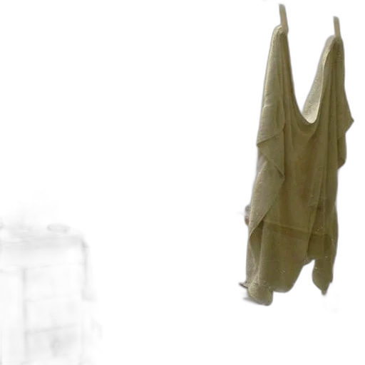 dress, mask, jacket, bottle, 3d render, concept art, underwater, earth tones transparent PNG cut-out