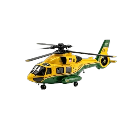 3d render, detailed, model, yellow, green, helicopter, black, silver transparent PNG cut-out
