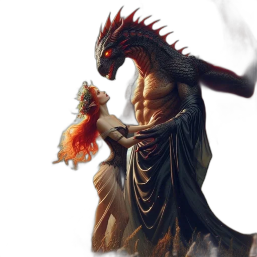 dragon, creature, concept art, fantasy art, photorealistic, pixel art, fire, red transparent PNG cut-out