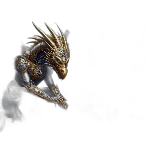 dragon, creature, animal, weapon, concept art, fantasy art, 3d render, photorealistic transparent PNG cut-out