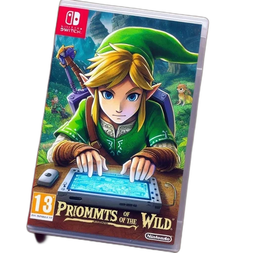 concept art, green, nintendo, switch, game, called, prompts, wild transparent PNG cut-out