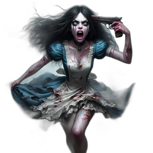 dress, creature, concept art, fantasy art, comic book art, photorealistic, dark, interpretation transparent PNG cut-out