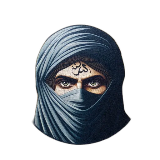 mask, face, hat, jewelry, photorealistic, comic book art, concept art, oil painting transparent PNG cut-out