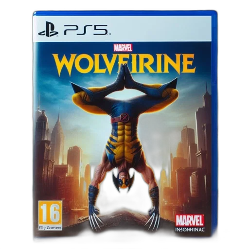 concept art, 3d render, ps5, game, case, displays, marvel, wolverine transparent PNG cut-out