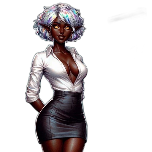 dress, staff, concept art, fantasy art, comic book art, cyberpunk, dark, pastel transparent PNG cut-out