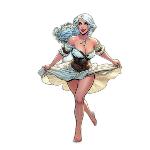 dress, staff, concept art, fantasy art, comic book art, pixel art, pastel, woodland transparent PNG cut-out