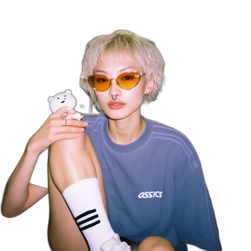 jacket, dress, face, staff, vaporwave, cyberpunk, photorealistic, pixel art transparent PNG cut-out