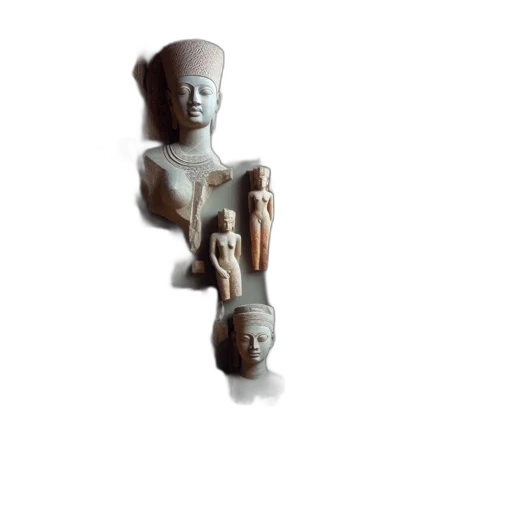 staff, jewelry, crown, weapon, 3d render, ancient, stone, terracotta transparent PNG cut-out