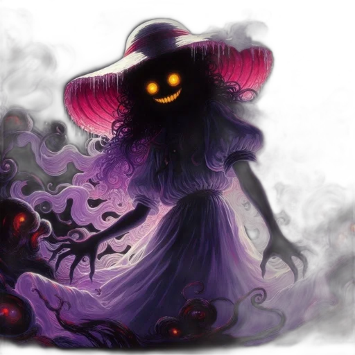 creature, mask, concept art, fantasy art, watercolor, pixel art, fog, night transparent PNG cut-out