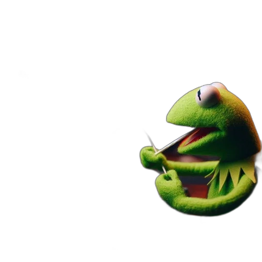 face, creature, animal, food, 3d render, photorealistic, concept art, kermit transparent PNG cut-out