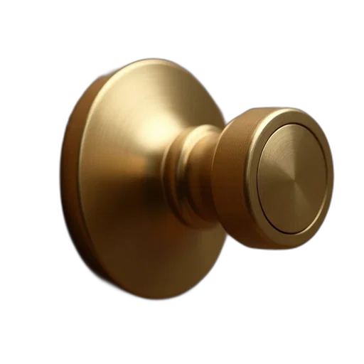 jewelry, 3d render, golden, brass, door, knob, smooth, surface transparent PNG cut-out