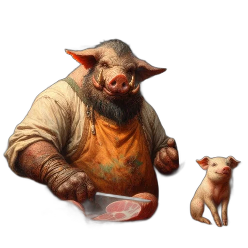 food, animal, concept art, oil painting, fantasy art, photorealistic, medieval, fantasy transparent PNG cut-out