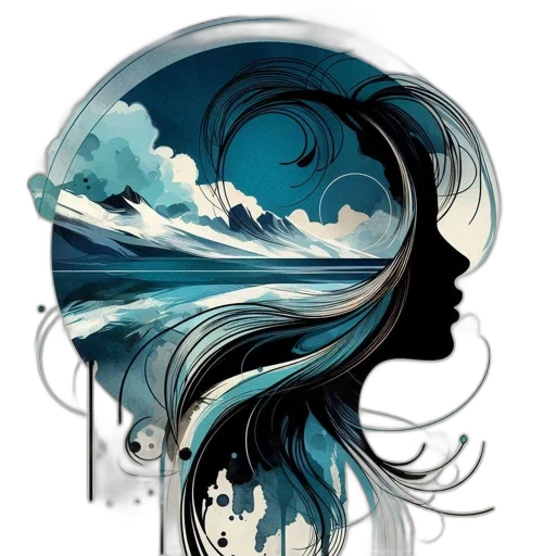 hair, face, mask, crown, fantasy art, photorealistic, concept art, watercolor transparent PNG cut-out