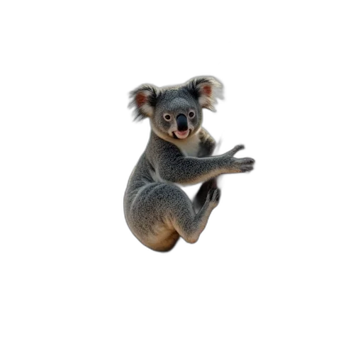 animal, creature, staff, 3d render, photorealistic, koala, bear, eucalyptus transparent PNG cut-out