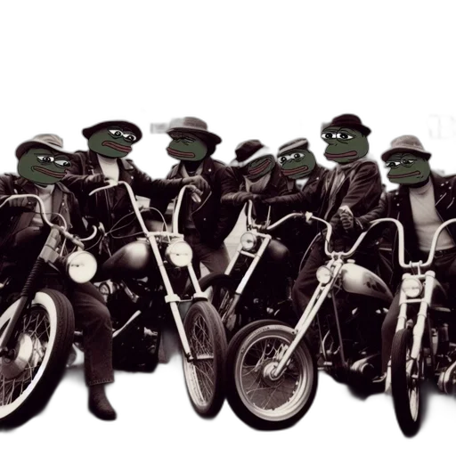 car, group, men, hats, pepe, frog, meme, faces transparent PNG cut-out