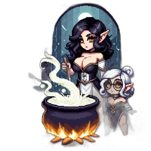 concept art, fantasy art, pixel art, comic book art, fire, snow, dark, monochrome transparent PNG cut-out