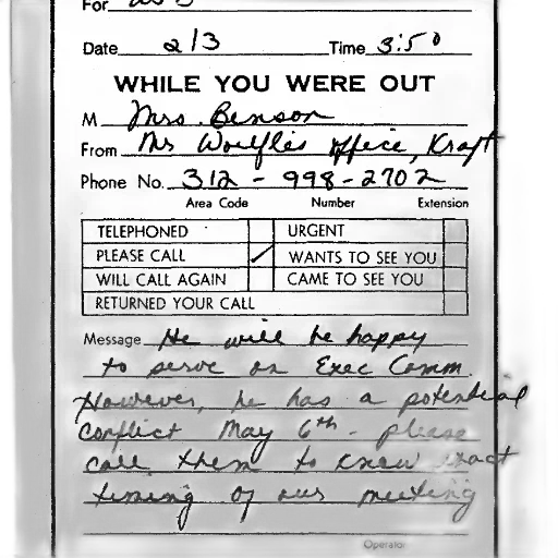 message, mrs, benson, office, recipient, indicating, person, will transparent PNG cut-out
