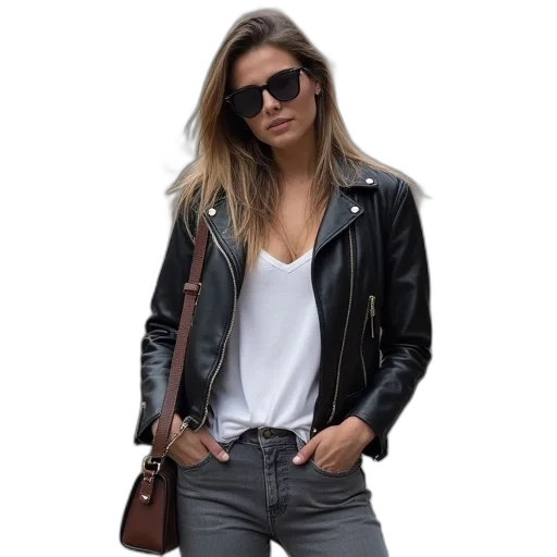 jacket, jewelry, photorealistic, dark, monochrome, earth tones, london, blogger transparent PNG cut-out