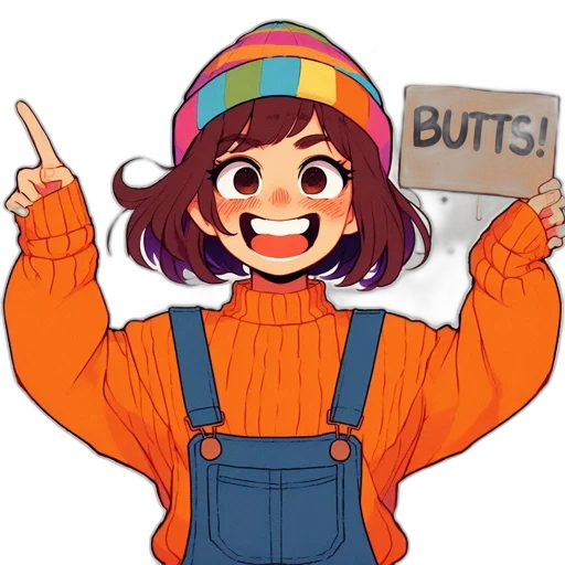 jacket, hat, robot, dress, pixel art, anime, cartoon, concept art transparent PNG cut-out
