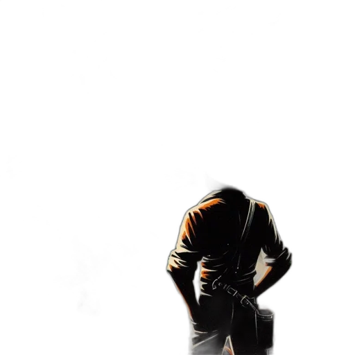 jacket, robot, staff, weapon, concept art, comic book art, 3d render, pixel art transparent PNG cut-out