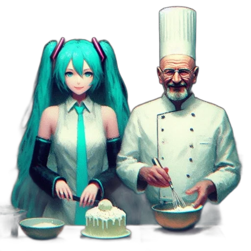 food, staff, hat, robot, pixel art, 3d render, concept art, anime transparent PNG cut-out